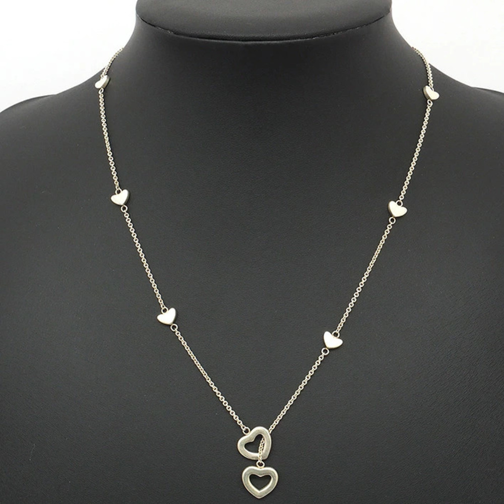 Tiffany Co Heart Motif Y Sterling Silver Necklace